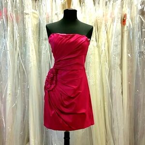 Pink Gathered Short Dress